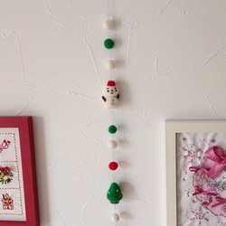 モビール  クリスマス  羊毛フェルト  壁飾り 1枚目の画像