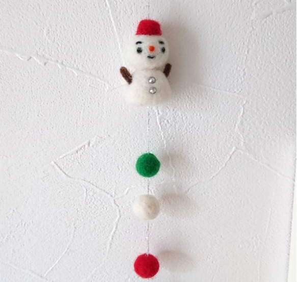 モビール  クリスマス  羊毛フェルト  壁飾り 2枚目の画像