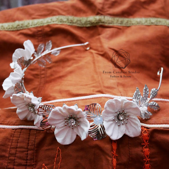NO.31アレテイア/ヘッドバンドキャンディスハンドメイドヨーロピアンスタイルブライダルヘッドドレスから 1枚目の画像