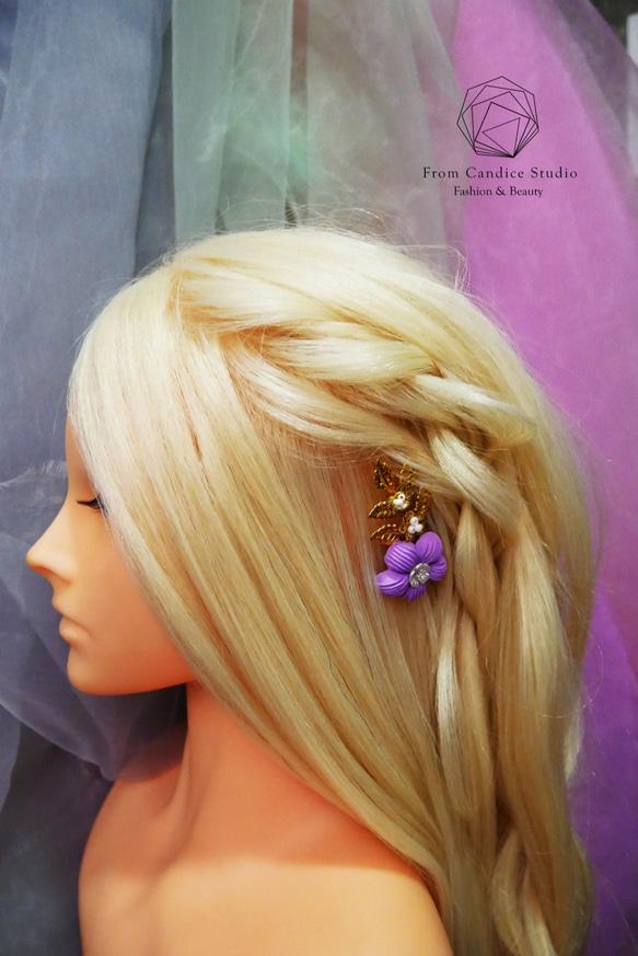 NO.32アリスアリス/髪の櫛からキャンディスハンドメイドヨーロピアンスタイルブライダルヘッドドレス 1枚目の画像