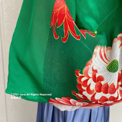 和モダンな着物バッグ♪ 素敵な花柄 2wayバッグ  kimono 9枚目の画像