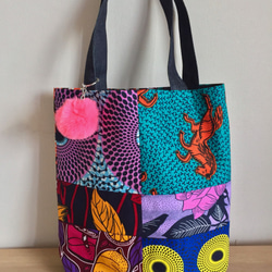 ⭐️sale⭐️パッチワーク トートバッグ 一点物☆パッチワークトートバッグ☆刺し子風刺繍（ブラウン