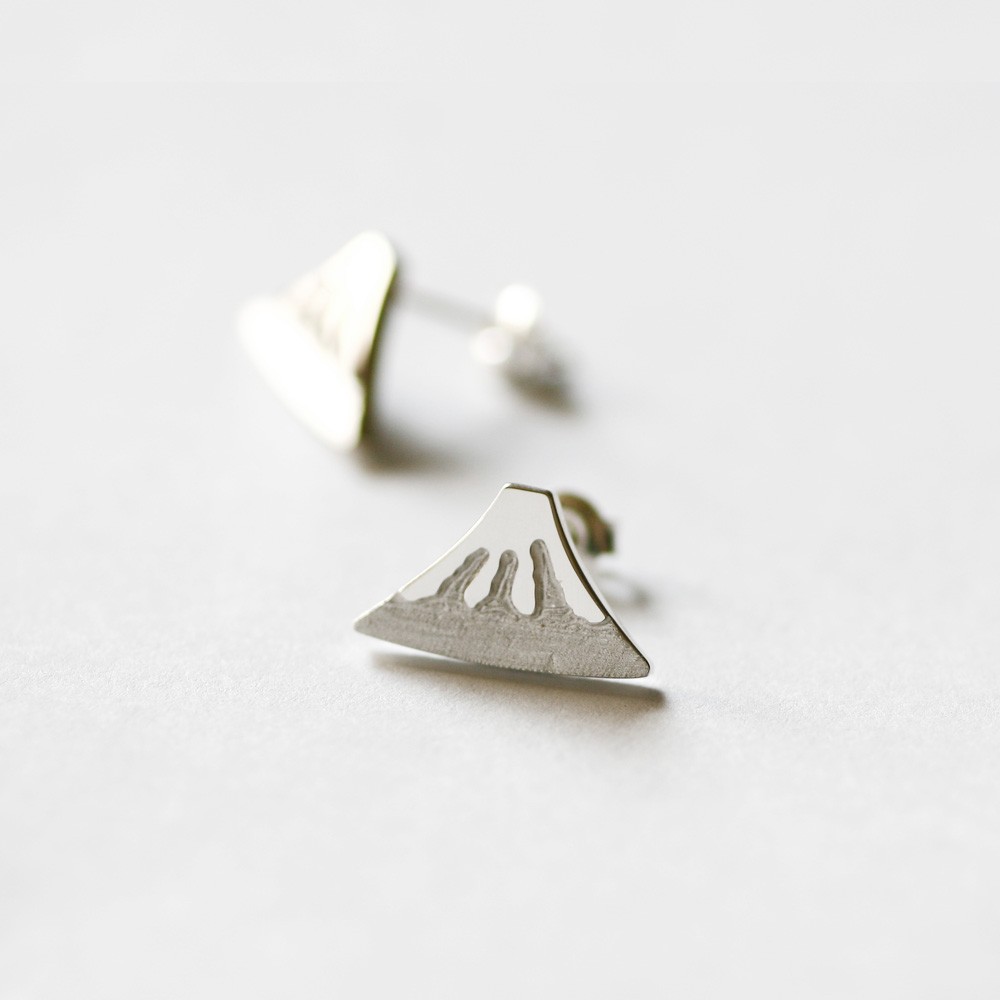 富士山 ミニチュア ピアス イヤリング シルバー925