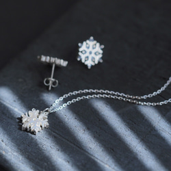 Winter set) 雪の結晶 ネックレス ピアス 2点セット シルバー925 4枚目の画像