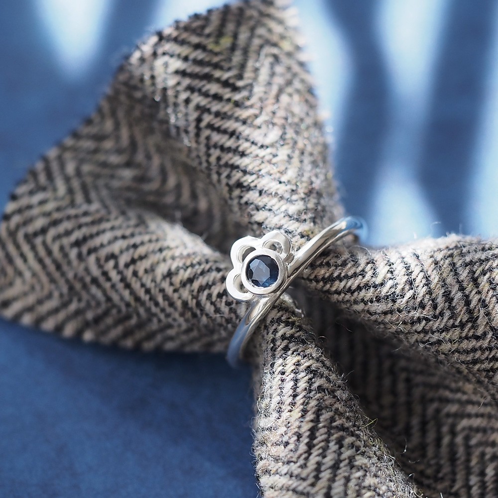 天然サファイア クラウン リング シルバー925