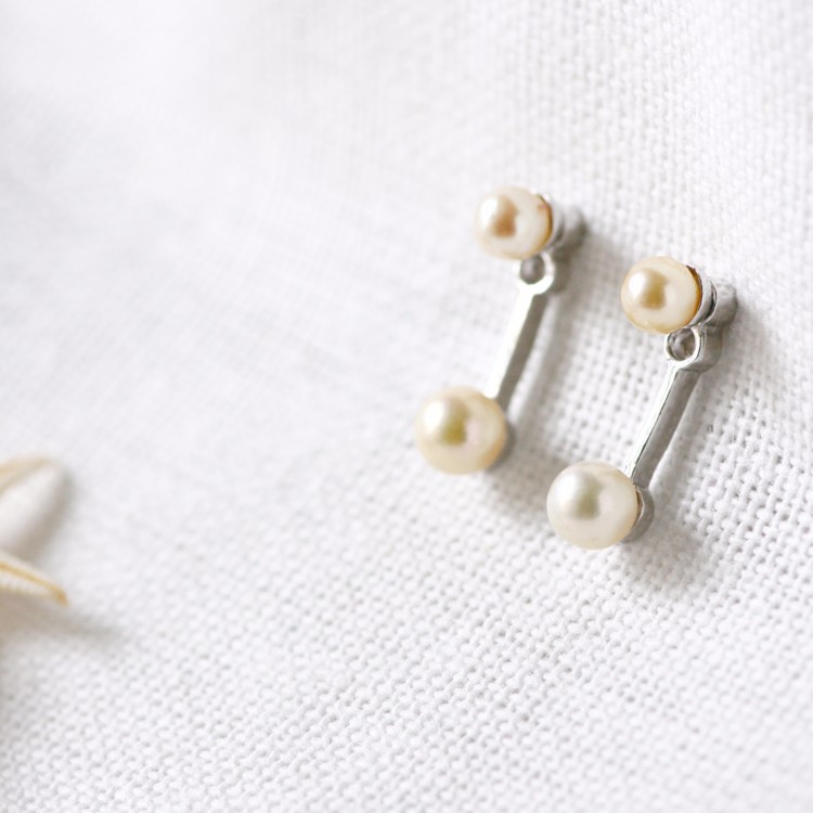 2way ベビー パール スタッド ピアス シルバー925