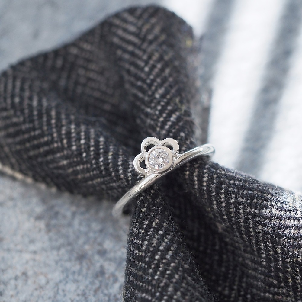 ホワイト クラウン リング シルバー925