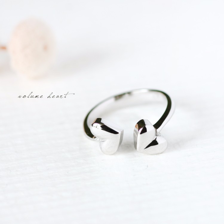 立体 ハート リング 指輪 シルバー925