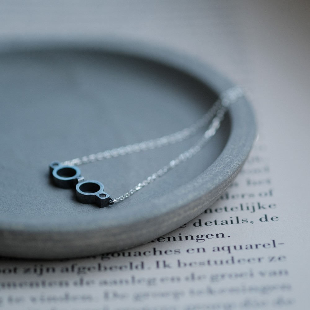 丸メガネ ネックレス シルバー925