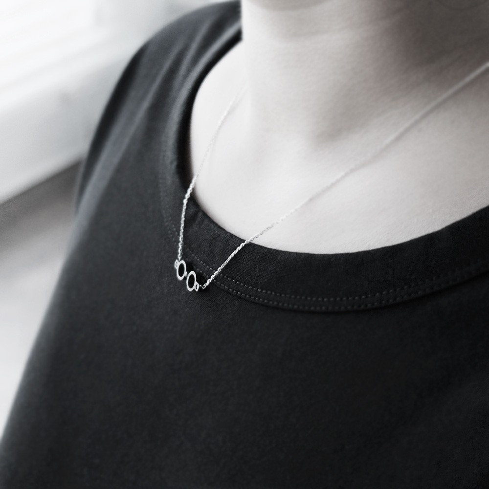 丸メガネ ネックレス シルバー925