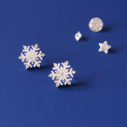 雪の結晶 ピアス イヤリング シルバー925 1枚目の画像