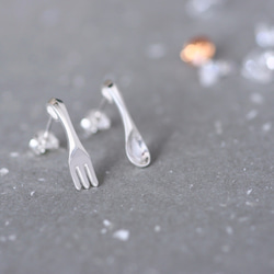 Miniature 湯匙 & 叉子 耳環 (silver925) 第1張的照片