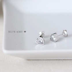 Heart Earrings 925 Sterling Silver Stud Earrings Jewelry 第1張的照片