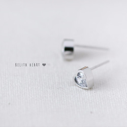 Heart Earrings 925 Sterling Silver Stud Earrings Jewelry 第2張的照片