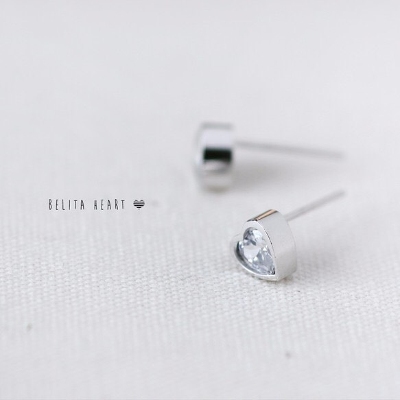 Heart Earrings 925 Sterling Silver Stud Earrings Jewelry 第2張的照片