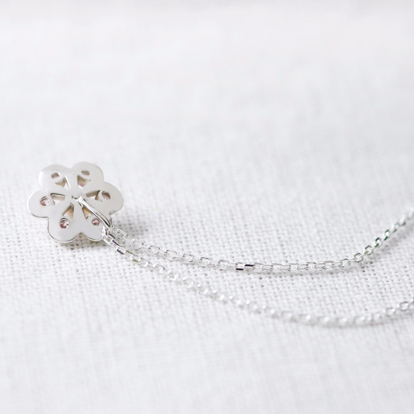 Pearl Flower Necklace 925 Sterling Silver 第3張的照片