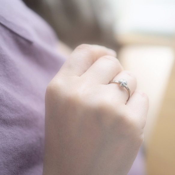 Four leaf Clover Ring 925 Sterling Silver Dainty Tiny Charm 第4張的照片