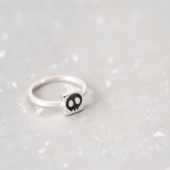 Emoji Skull Ring Silver925 第1張的照片