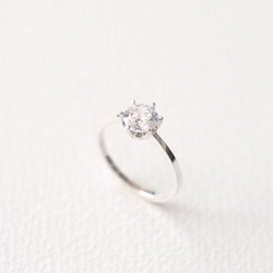 Solitaire Ring 925 Sterling Silver Dainty Jewelry 第1張的照片