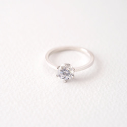 Solitaire Ring 925 Sterling Silver Dainty Jewelry 第2張的照片