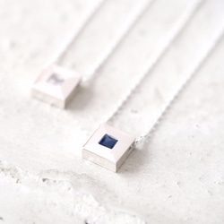 Tile Stone Necklace 925 Sterling Silver September Birthstone 第1張的照片