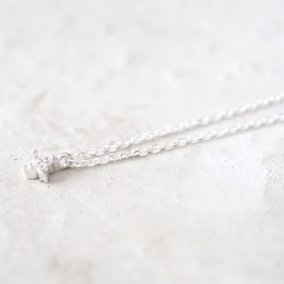 Micro Tiny Flower Necklace 925 Sterling Silver 第3張的照片