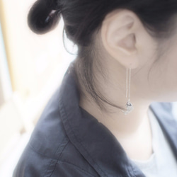 Carp Chain Single Earring 925 Sterling Silver Fish Charm 第4張的照片