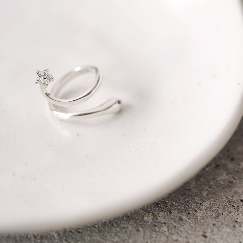 Flower & Snake ネイルリング シルバー925