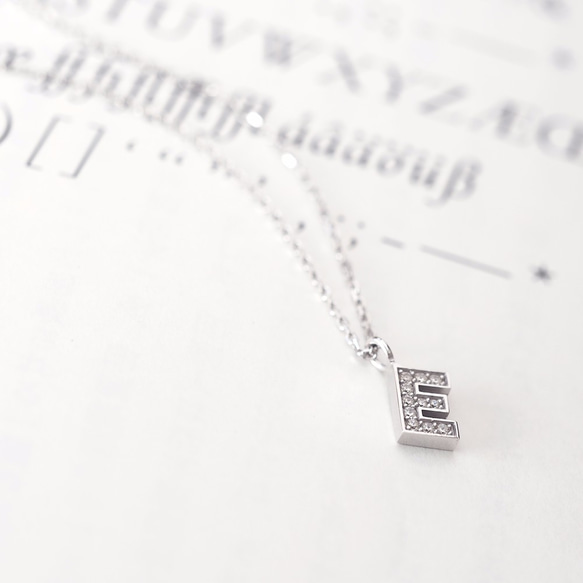 Initial E Necklace Silver925 第1張的照片