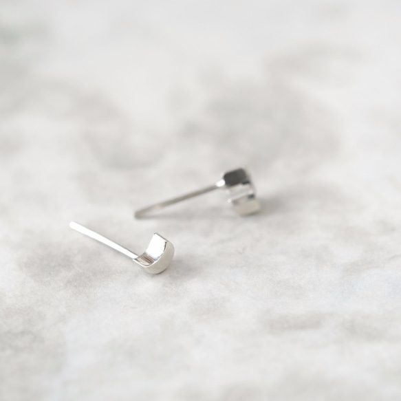 White Star&Moon Earrings 925 Sterling Silver Dainty Jewelry 第2張的照片