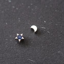 藍寶石星月形耳環 銀 925 第1張的照片