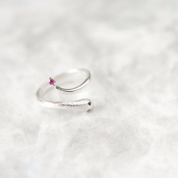 Ruby Snake Ring 925 Sterling Silver 第1張的照片