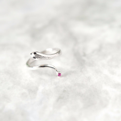 Ruby Snake Ring 925 Sterling Silver 第2張的照片