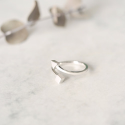 Micro tiny triangle & square open ring  925 Sterling Silver 第2張的照片