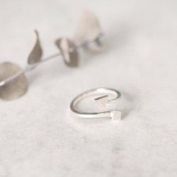 Micro tiny triangle & square open ring  925 Sterling Silver 第3張的照片