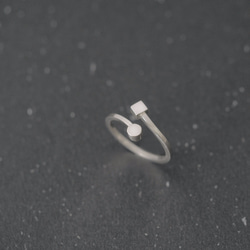 Micro tiny round & square open ring 925 Sterling Silver 第1張的照片