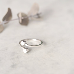 Micro tiny round & square open ring 925 Sterling Silver 第3張的照片