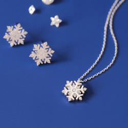 Winter set) 雪の結晶 ネックレス ＆ ピアス セット シルバー925 1枚目の画像