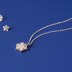 Winter set) 雪の結晶 ネックレス ＆ ピアス セット シルバー925 4枚目の画像