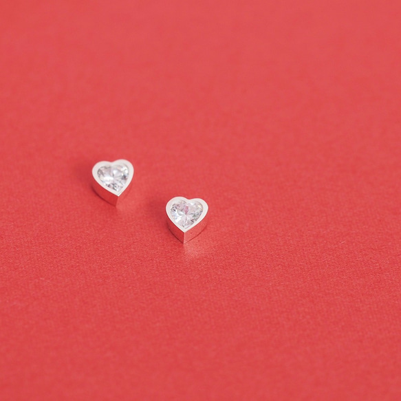 Heart set) ハート ネックレス ピアス セット シルバー925 3枚目の画像