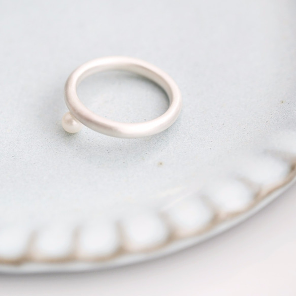 Pearl matte戒指 925銀 第2張的照片