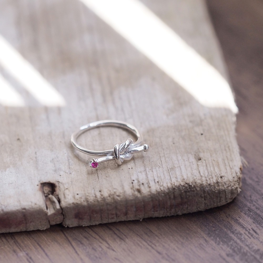 Ruby 結び リング シルバー925