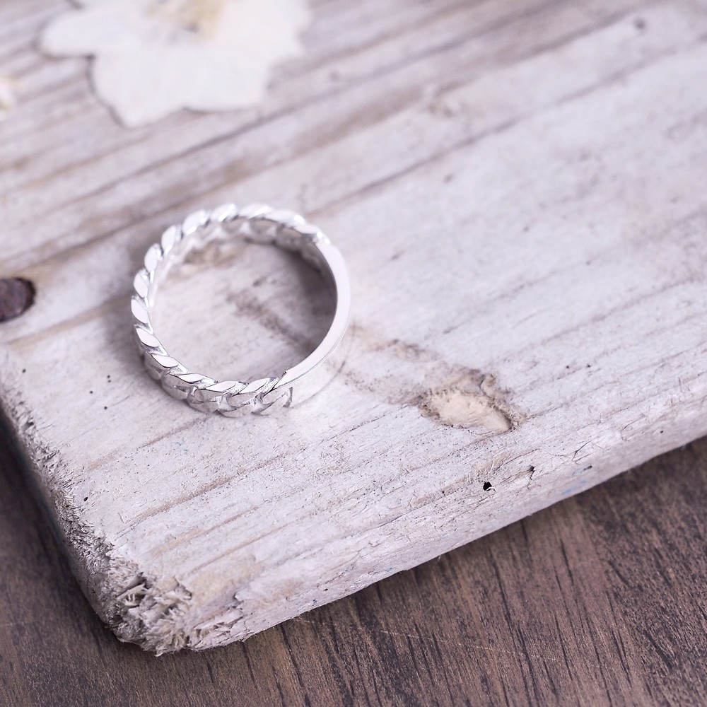 両面 チェーン リング シルバー925