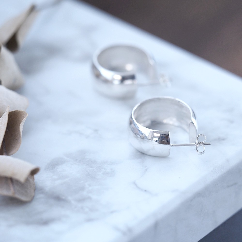 ボールド フープ ピアス シルバー925