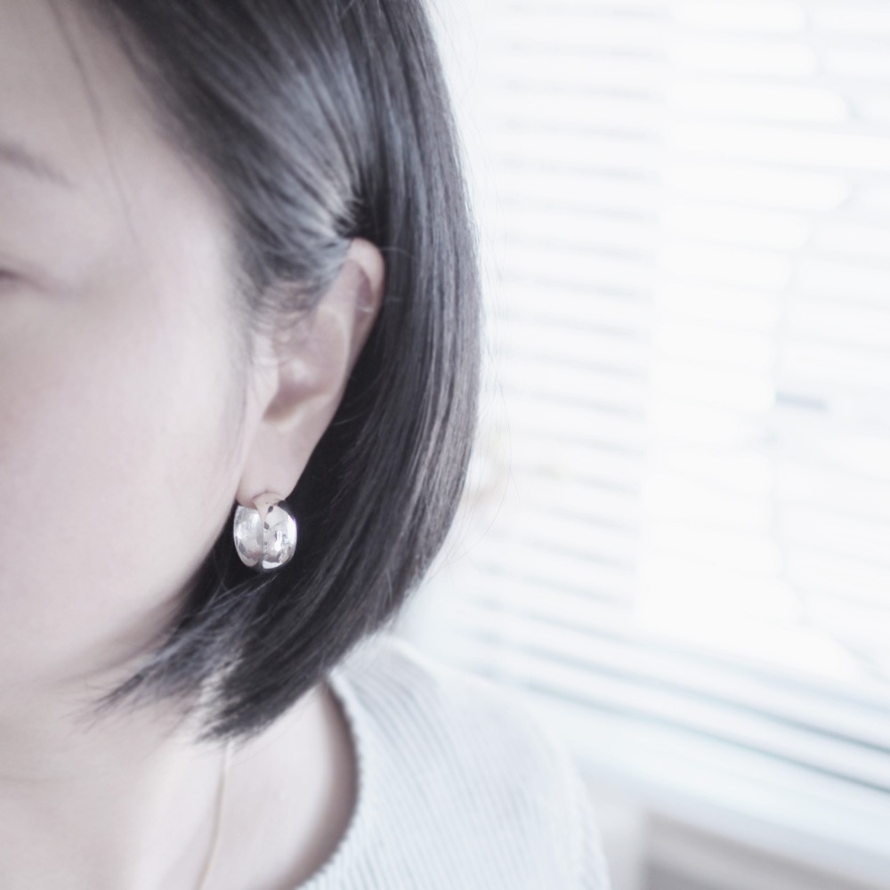 ボールド フープ ピアス シルバー925