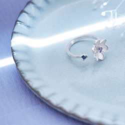 繡球花色）紫藍花戒指銀925 第2張的照片