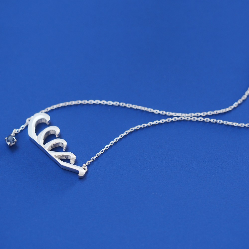 Sapphire 波 ネックレス シルバー925