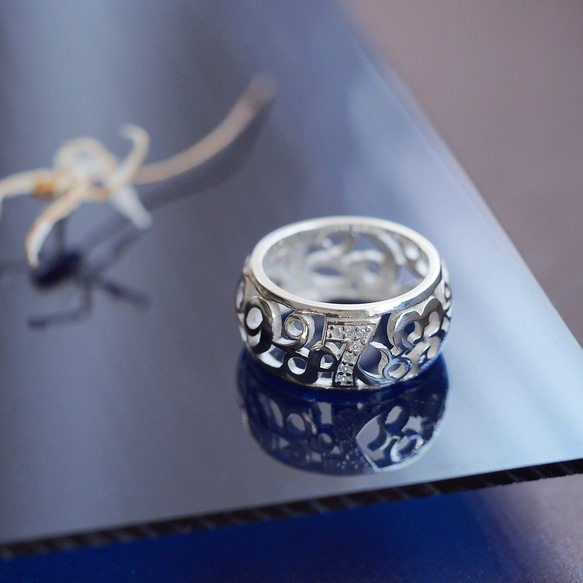 シルバー925フィルド 外国語リング エフエーエル F.A.L FAL シルバー リング ゴシック スペード