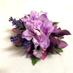 再販ラスト1点　ハワイアン髪飾り フラダンス  シンビジューム髪飾り(紫) ヘッドドレス 結婚式 浴衣 着物 2枚目の画像