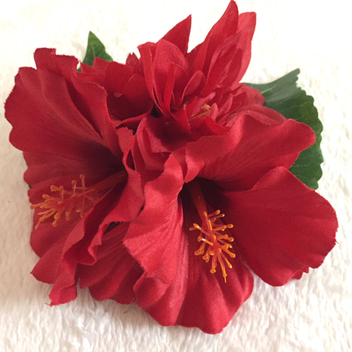 髪飾り♡ハイビスカス と ダリア ハワイアン髪飾り フラダンス ハイビスカス&ダリア髪飾り(赤) 三線